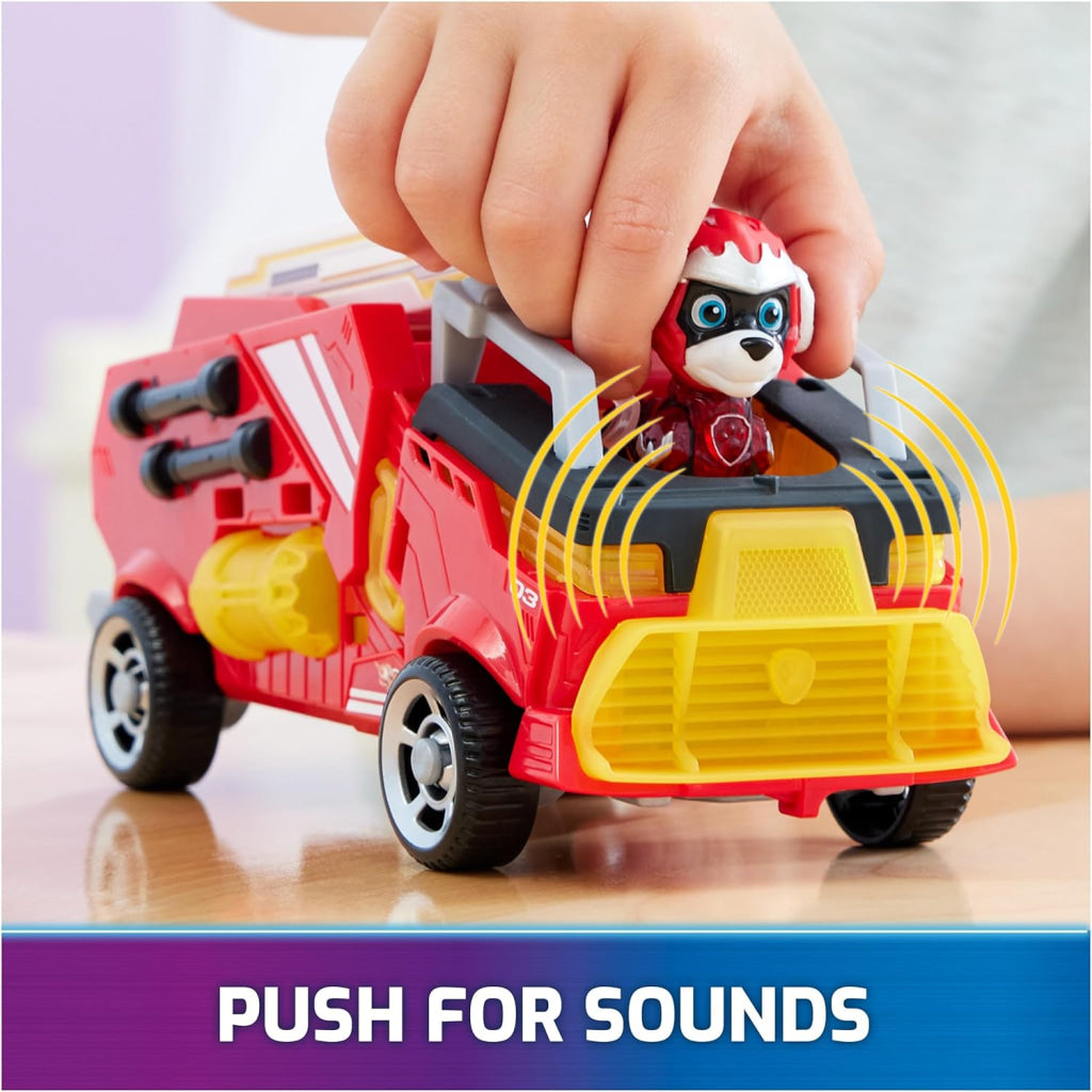 Paw Patrol Firetruck Toy With Marshall Mighty Pups Action Figure Lights And Sounds