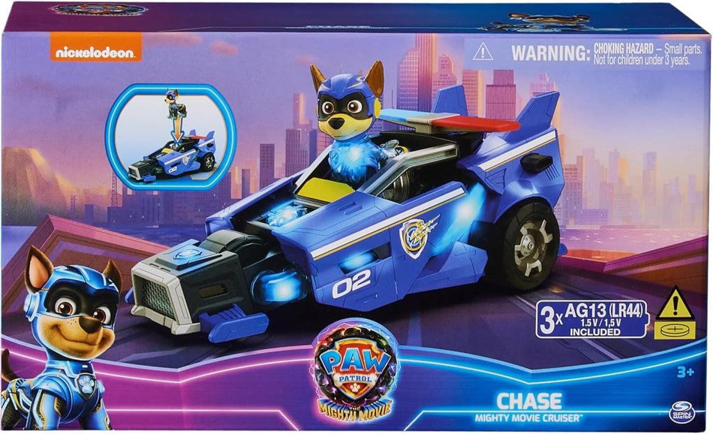 Paw Patrol Toy Car With Chase Mighty Pups Action Figure Lights And Sounds