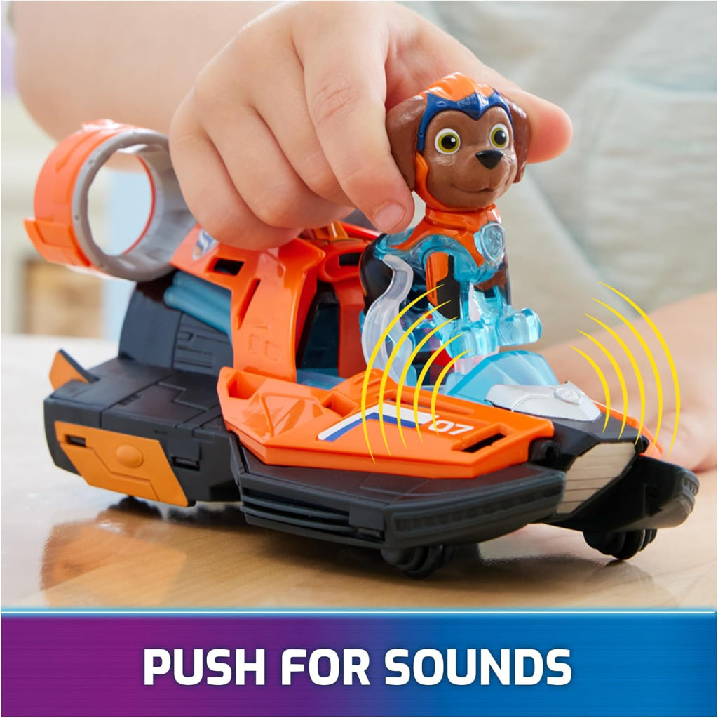 Paw Patrol Toy Jet Boat With Zuma Mighty Pups Action Figure Lights And Sounds