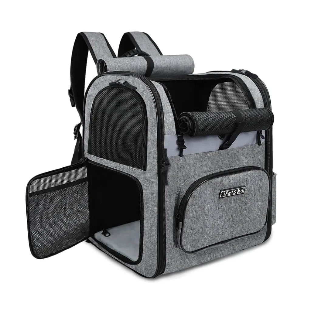 Pet Carrier Backpack Sturdy Frame - Grey / CHINA