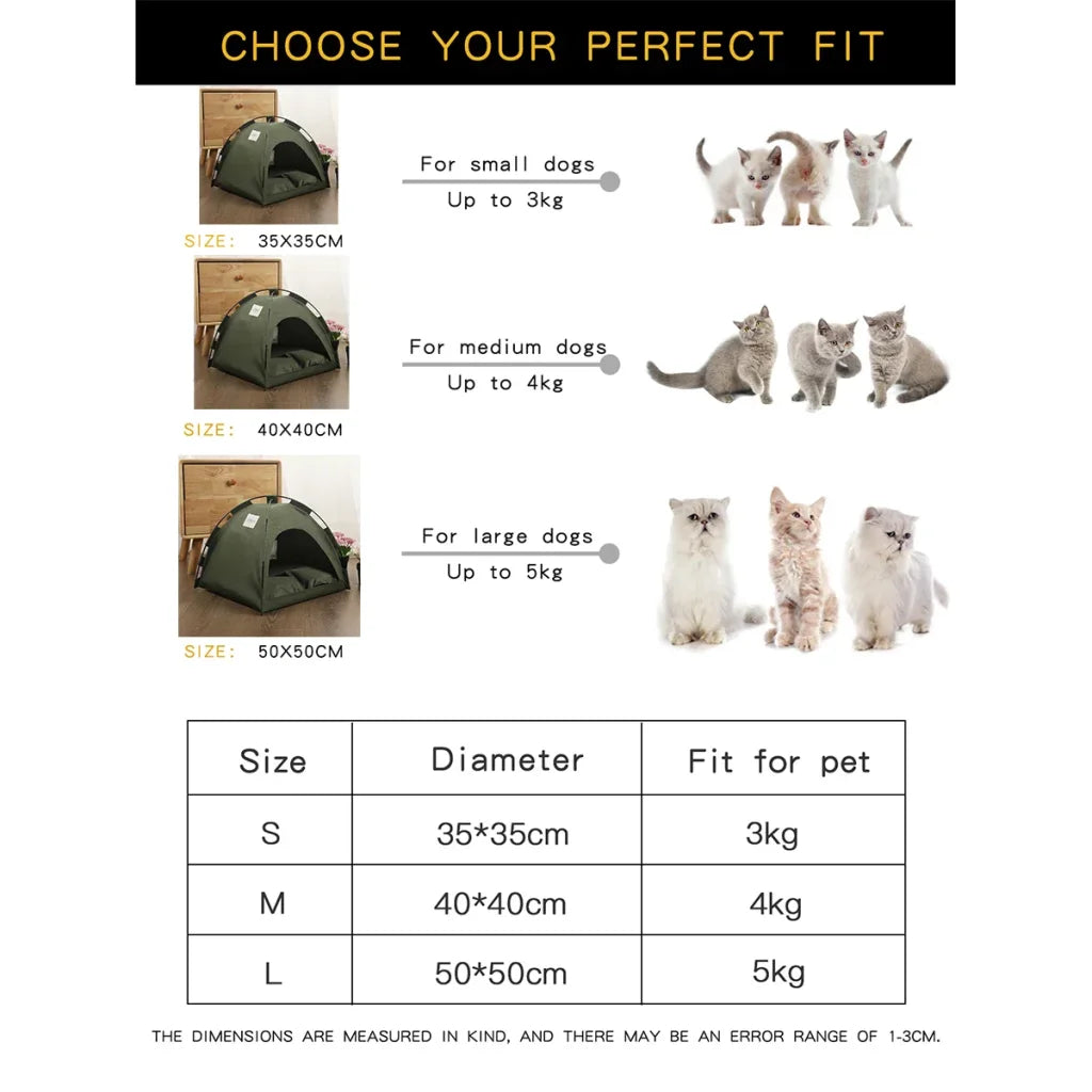 Pet Tent Bed Warm Cushions