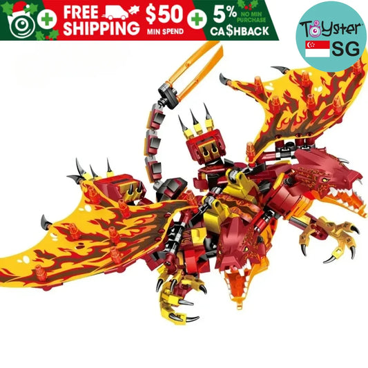 Phantom Ninja Ice Fire Double Headed Dragon Building Block