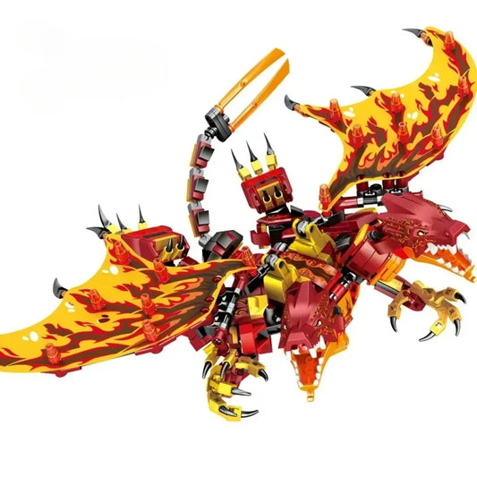 Phantom Ninja Ice Fire Double Headed Dragon Building Block