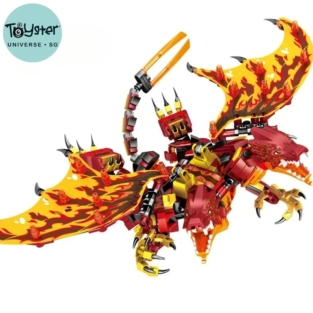 Phantom Ninja Ice Fire Double Headed Dragon Building Block
