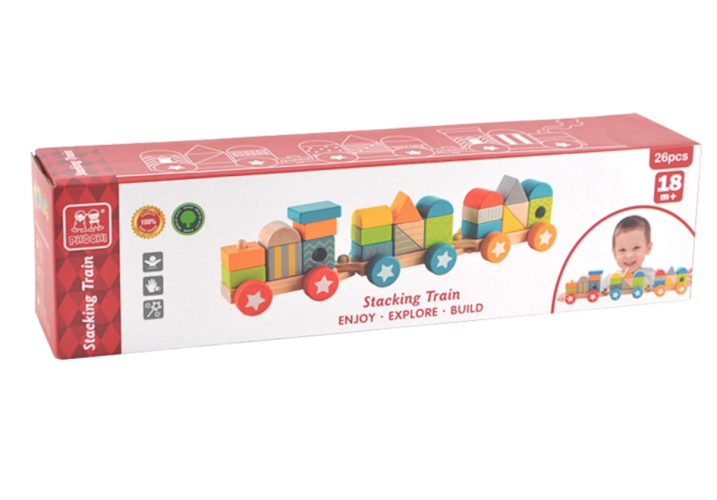 PHOOHI Wooden Stacking Train - PHOOHI