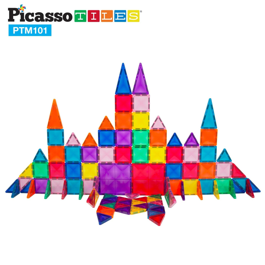 PicassoTiles Magnetic Tile Mini Diamond Set 101 Pieces - PICASSOTILES