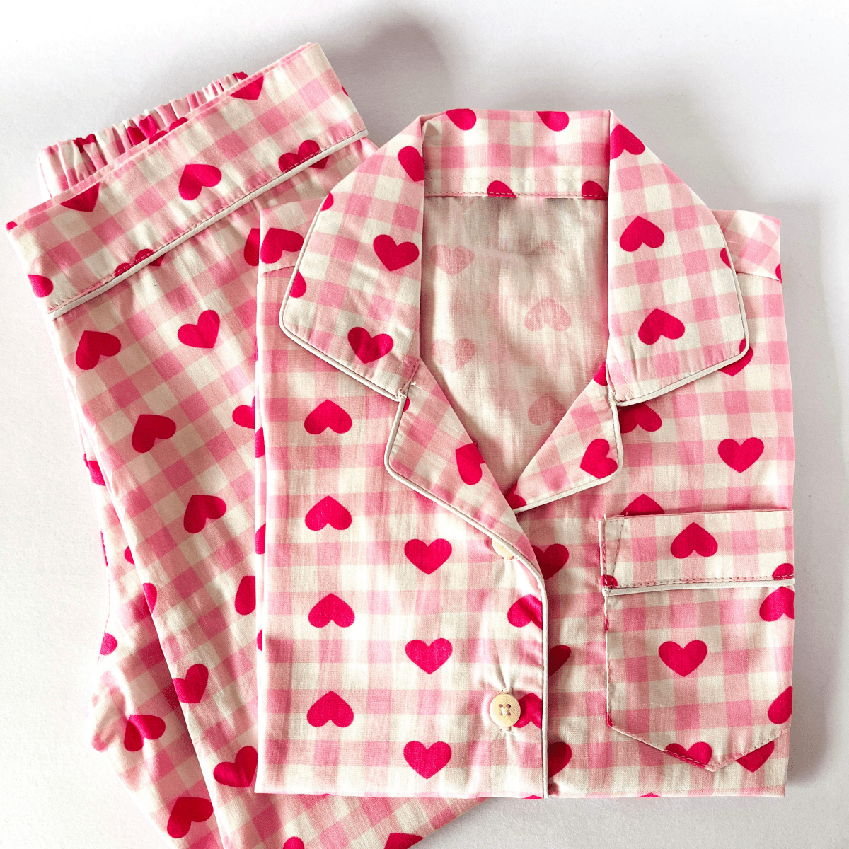Pink Checks with Hearts Pyjamas