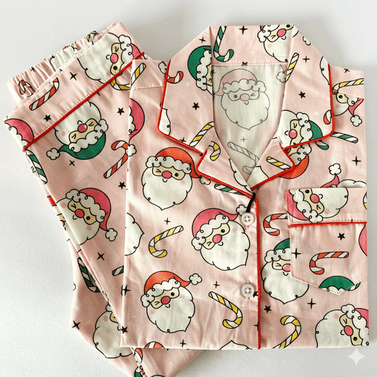 Pink Winking Santa Pyjamas