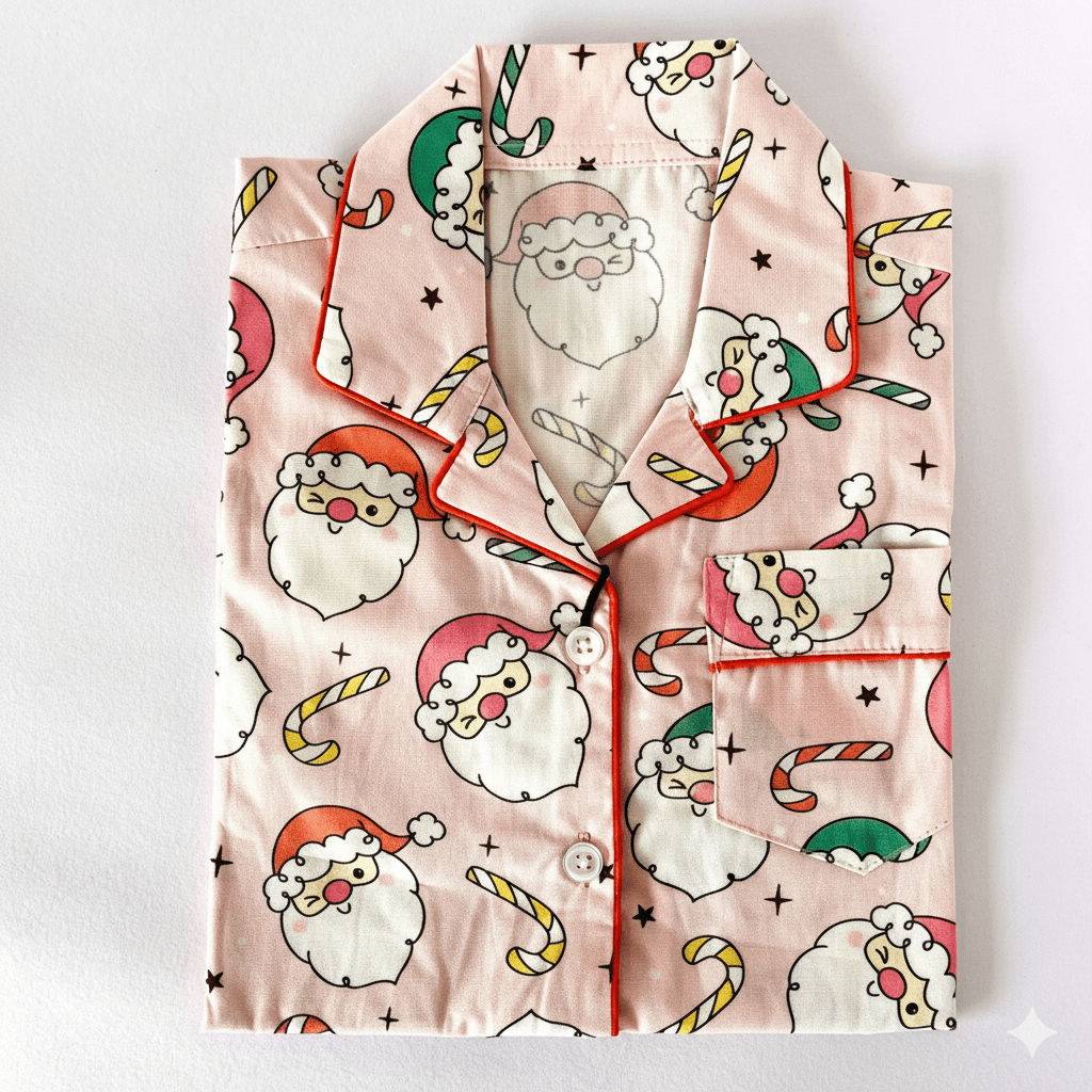 Pink Winking Santa Pyjamas