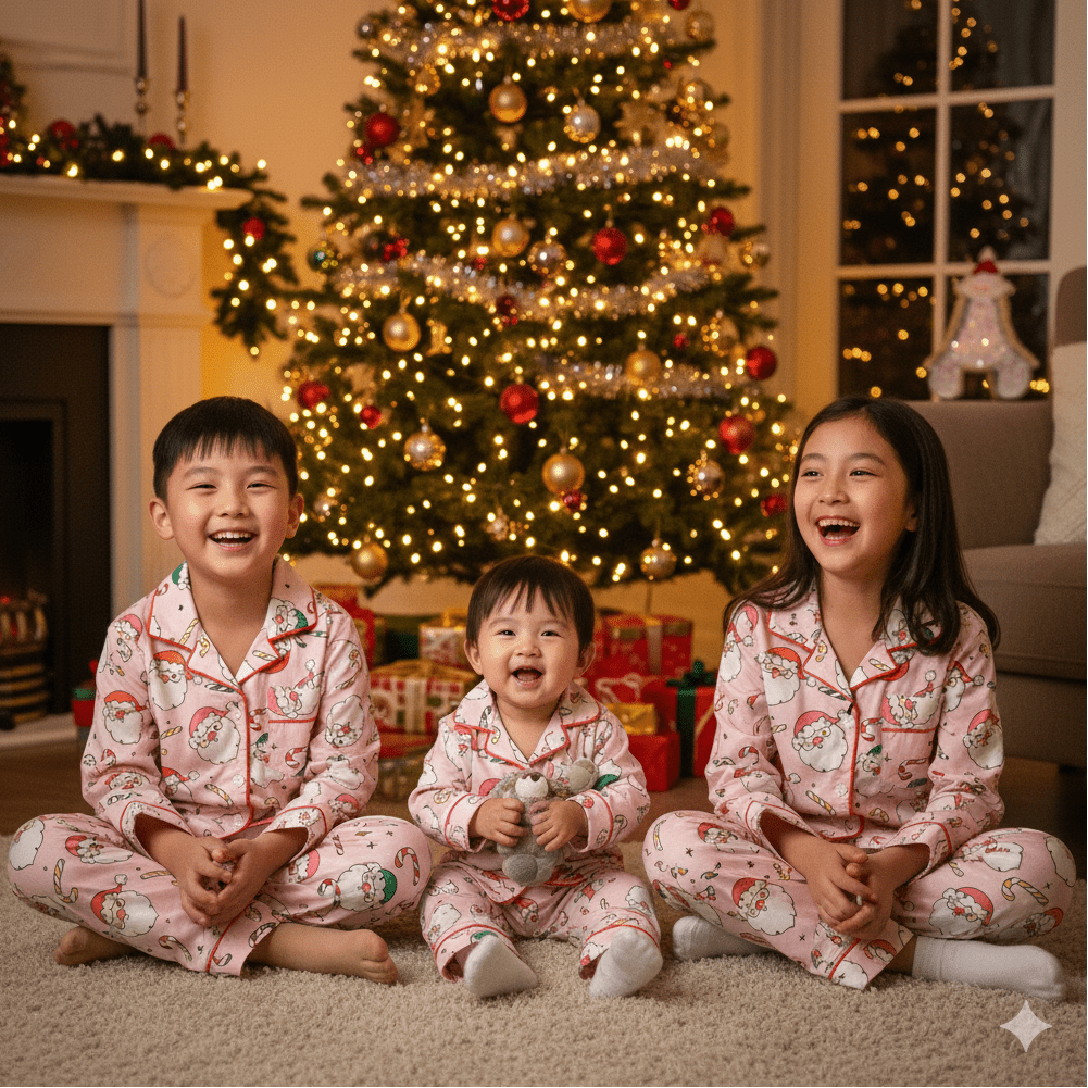 Pink Winking Santa Pyjamas