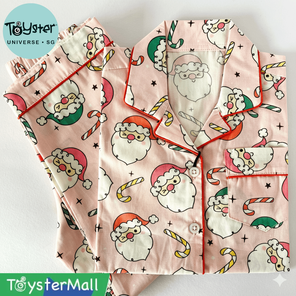 Pink Winking Santa Pyjamas – Toyster Universe Singapore