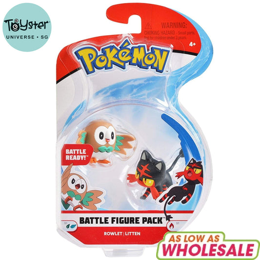 Pokemon Rowlet and Litten Articulated Battle Figure - Pokémon