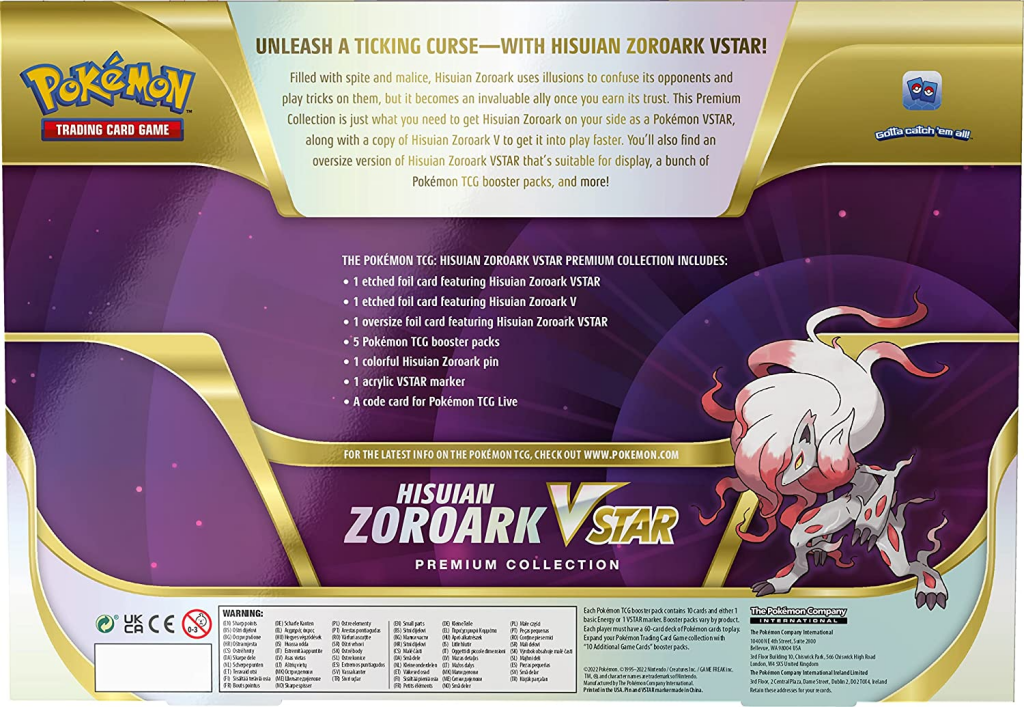 Pokemon TCG - Pokemon TCG - Hisuian Zoroark V Star Premium Collection Box - TOYSTER Singapore Toyster Universe Singapore Pokemon TCG - Pokemon TCG - Hisuian Zoroark V Star Premium Collection Box - TOYSTER Singapore Toyster Universe Singapore