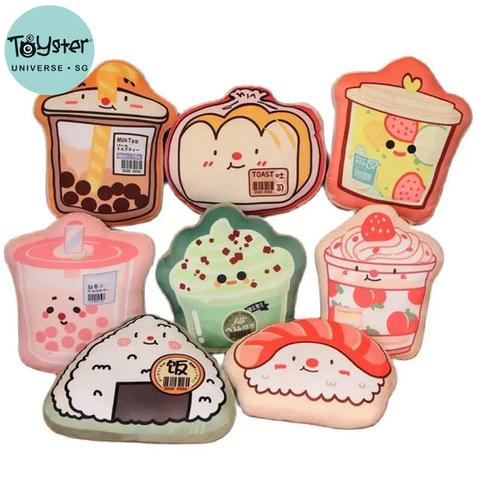 Printed Boba Cheese Sushi Toast Food Snack Plush