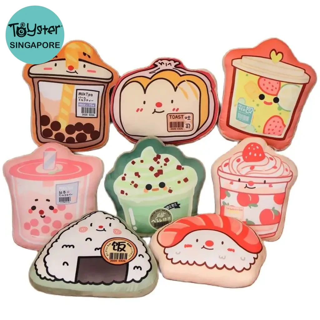 Printed Boba Cheese Sushi Toast Food Snack Plush