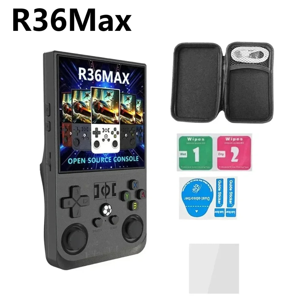 R36S Handheld Game Console 20000+ Games - R36Max Black / 128GB