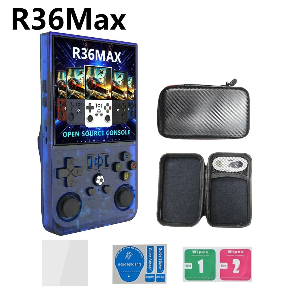 R36S Handheld Game Console 20000+ Games - R36Max Blue / 128GB