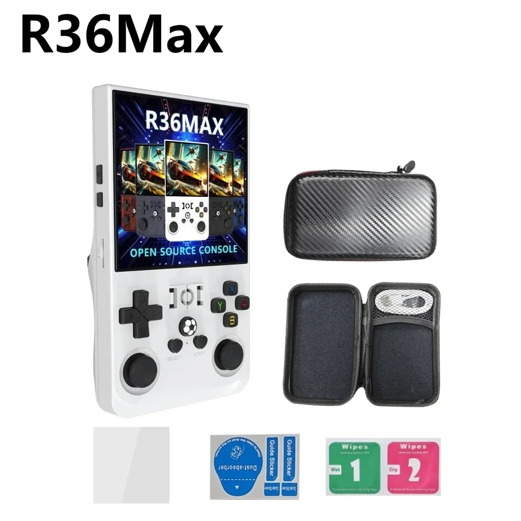 R36S Handheld Game Console 20000+ Games - R36Max White / 128GB