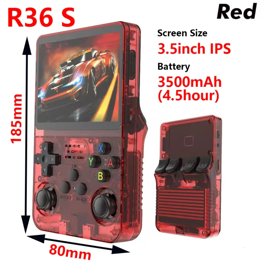 R36S Handheld Game Console 20000+ Games - R36S Red / 128GB