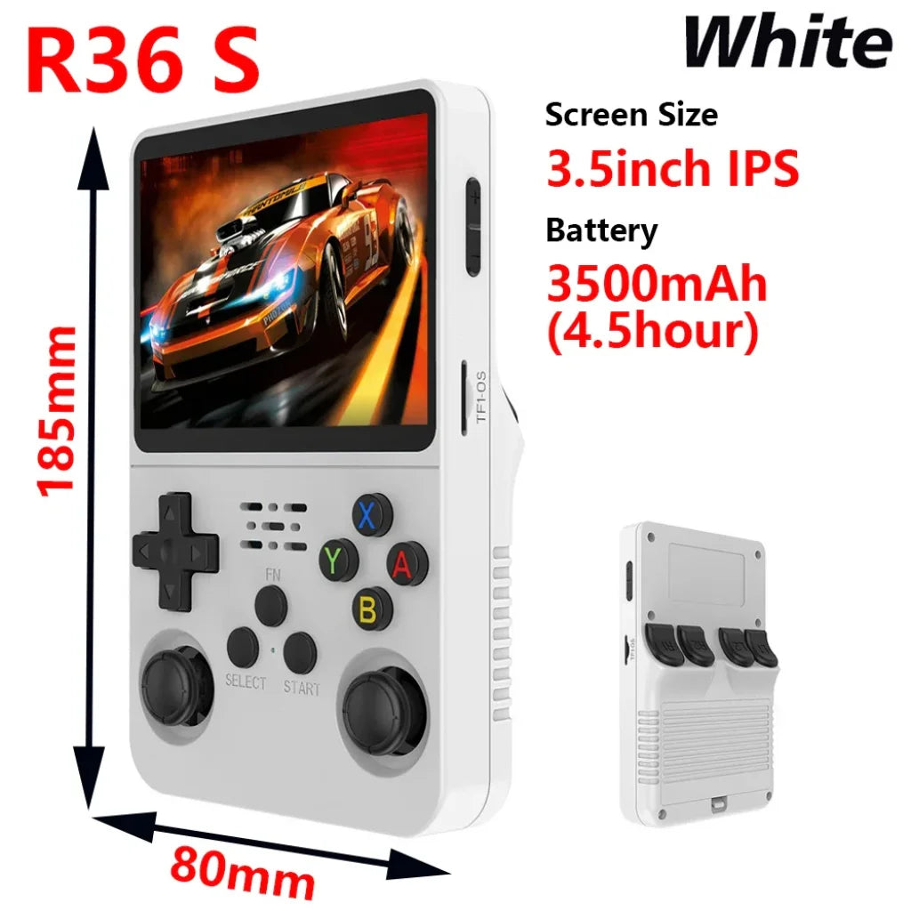 R36S Handheld Game Console 20000+ Games - R36S White / 128GB