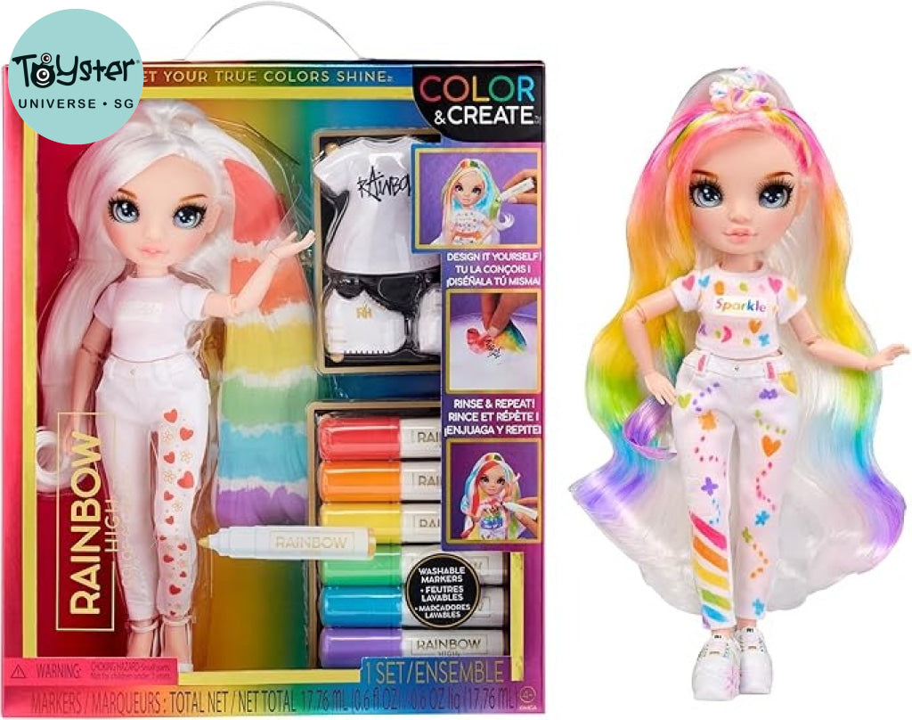 Rainbow High Color & Create - Blue Eyes Straight Hair