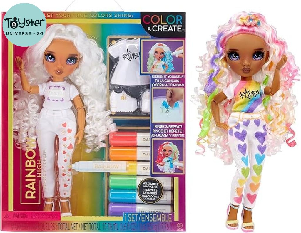 Rainbow High Color & Create - Purple Eyes Curly Hair