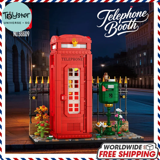 Reobrix British Red Telephone Booth Building Blocks 1707PCS