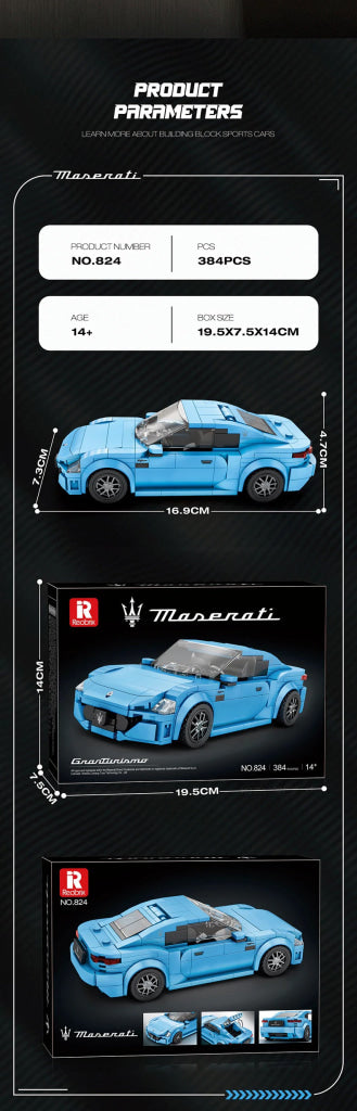 Reobrix GranTurismo Maserati Blue 1:24 824 - Reobrix