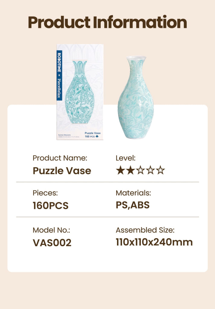 Robotime Puzzle Vase Summer Blossoms Emerald Garden VAS002 - Dropship