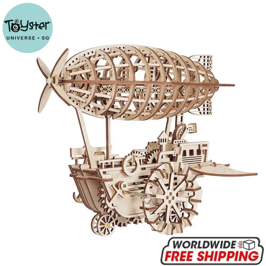 Robotime Rokr Air Vehicle Mechanical Airship 3D Wooden Puzzle Lk702 Dropship