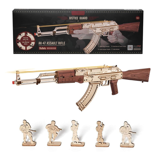 Robotime ROKR AK-47 Assault Rifle Toy Blaster 3D Wooden Puzzle Dropship