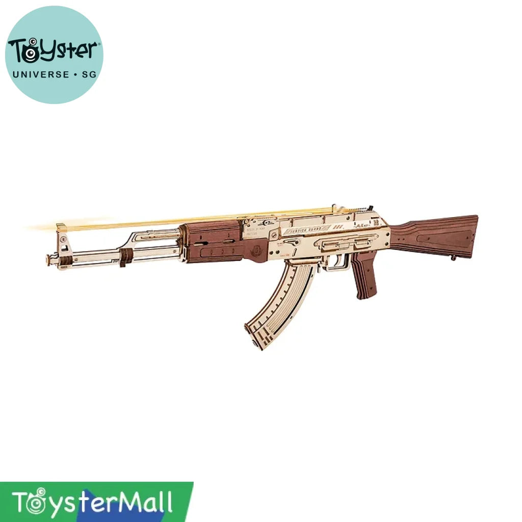Robotime Rokr Ak-47 Assault Rifle Toy Blaster 3D Wooden Puzzle Lq901 Dropship