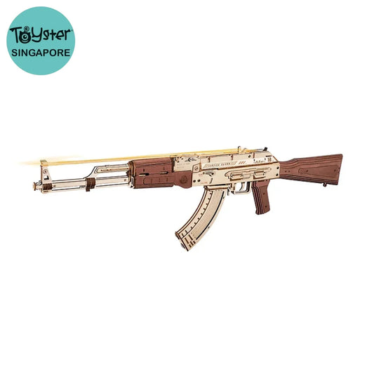 Robotime Rokr Ak-47 Assault Rifle Toy Blaster 3D Wooden Puzzle Lq901 Dropship