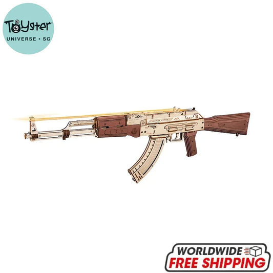 Robotime Rokr Ak-47 Assault Rifle Toy Blaster 3D Wooden Puzzle Lq901 Dropship