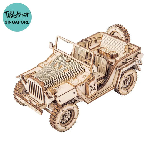 Robotime Rokr Army Jeep Scale Model 3D Wooden Puzzle Mc701 Dropship