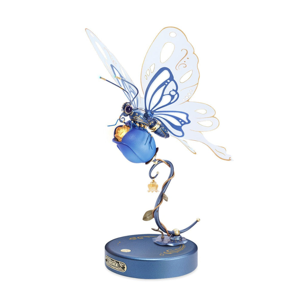 Robotime Rokr Butterfly Diy Mechanical 3D Puzzle Blue Dropship