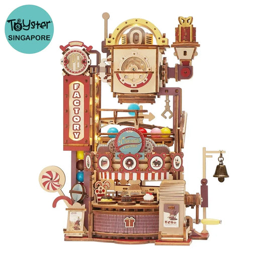 Robotime Rokr Chocolate Factory Marble Run 3D Wooden Puzzle Lga02 Dropship