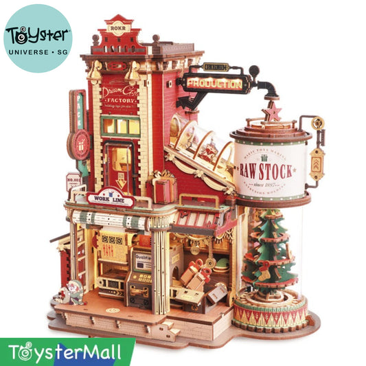 Robotime ROKR Christmas Dream Gift Factory Wooden Music Box EAB01 Dropship