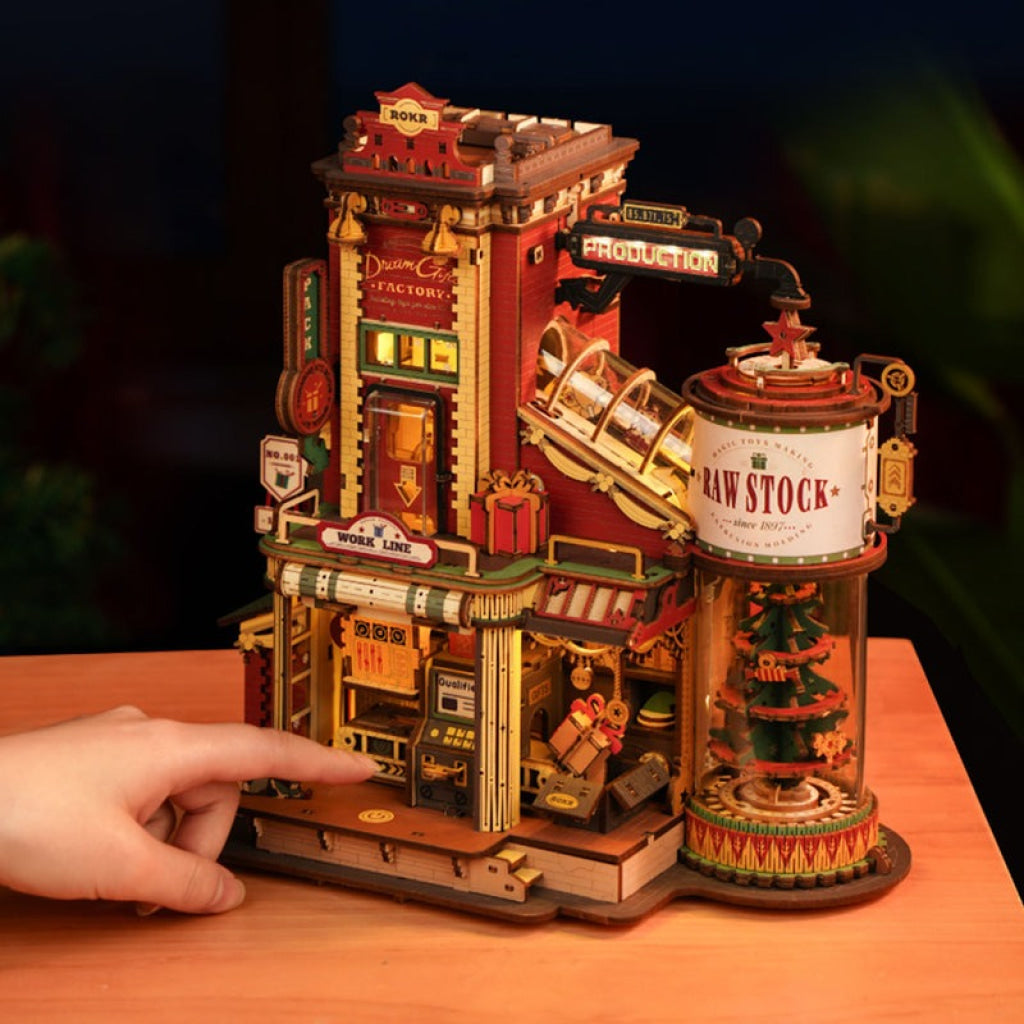 Robotime ROKR Christmas Dream Gift Factory Wooden Music Box EAB01 Dropship