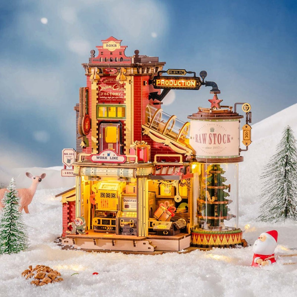 Robotime ROKR Christmas Dream Gift Factory Wooden Music Box EAB01 Dropship