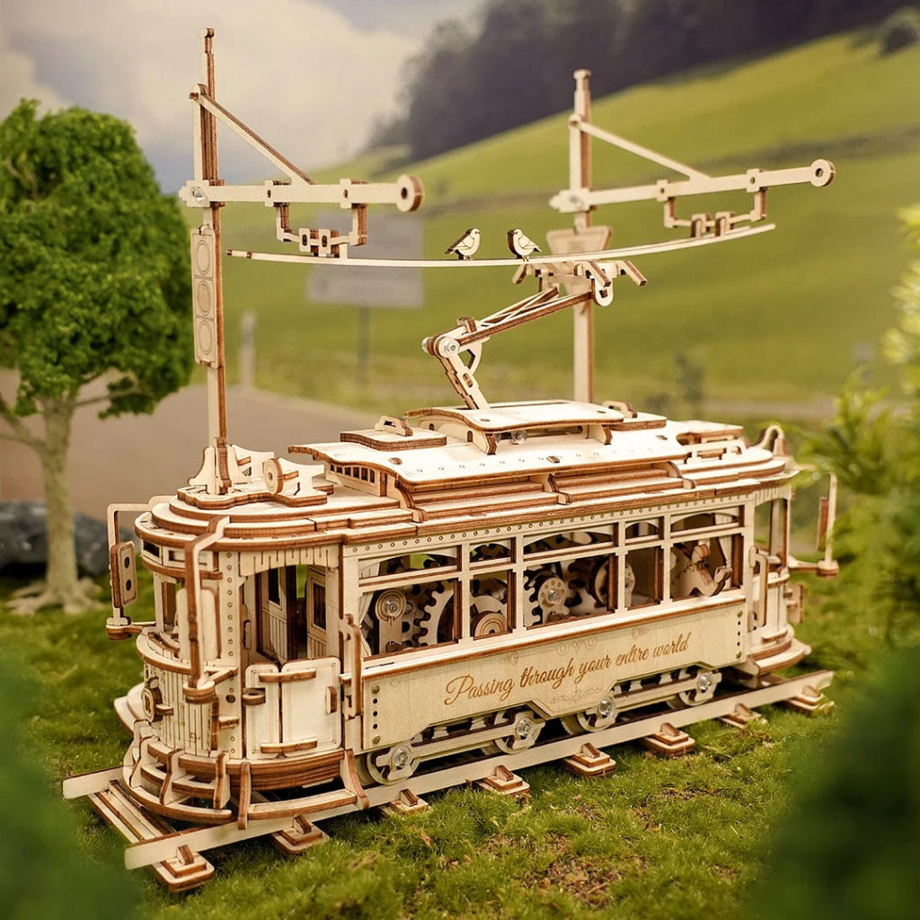 Robotime Rokr Classic City Tram 3D Wooden Puzzle Lk801 Dropship
