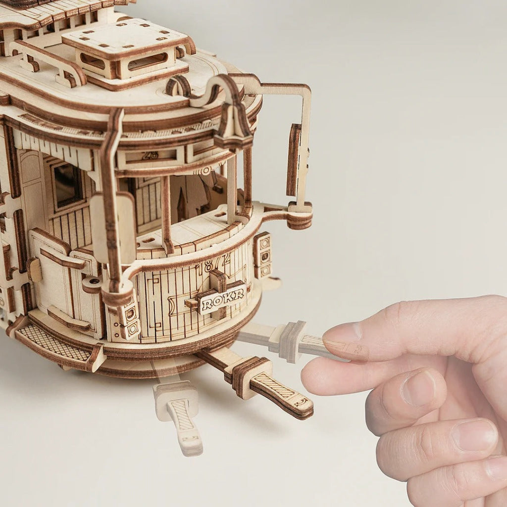 Robotime Rokr Classic City Tram 3D Wooden Puzzle Lk801 Dropship