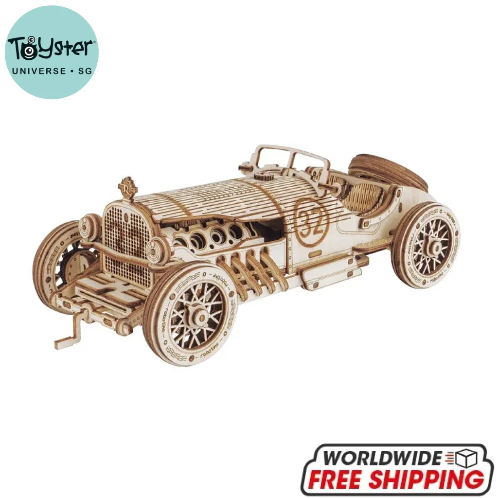 Robotime Rokr Grand Prix Car Scale Model 3D Wooden Puzzle Mc401 Dropship