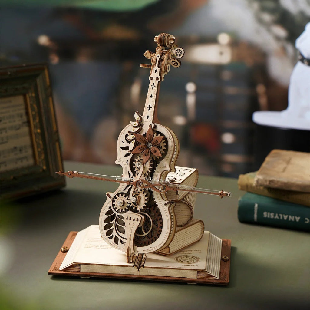 Robotime Rokr Magic Cello Mechanical Music Box 3D Wooden Puzzle Amk63 Dropship