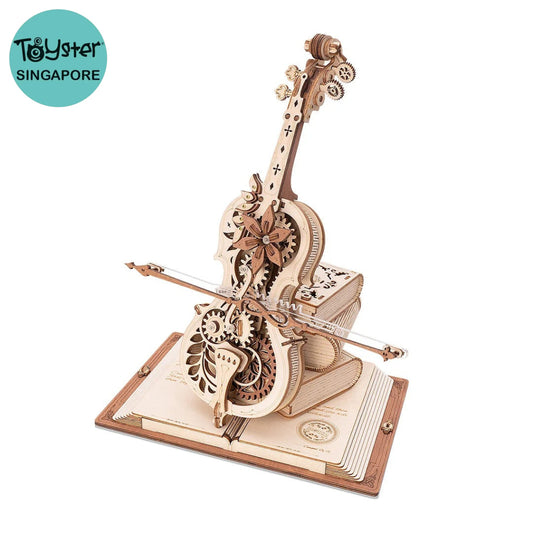 Robotime Rokr Magic Cello Mechanical Music Box 3D Wooden Puzzle Amk63 Dropship