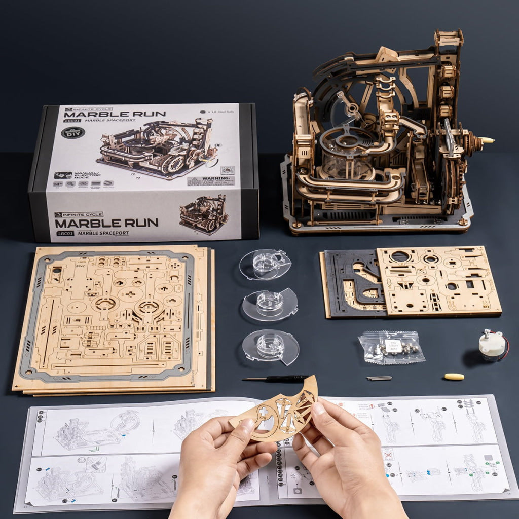 Robotime Rokr Marble Spaceport Run 3D Wooden Puzzle Lgc01 Dropship