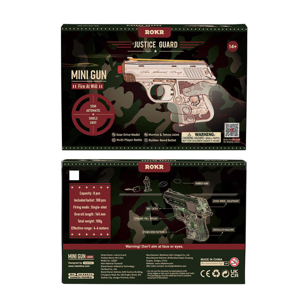 ROKR Mini Gun Toy Wooden 3D Puzzle LQ502 - TOYSTER Singapore