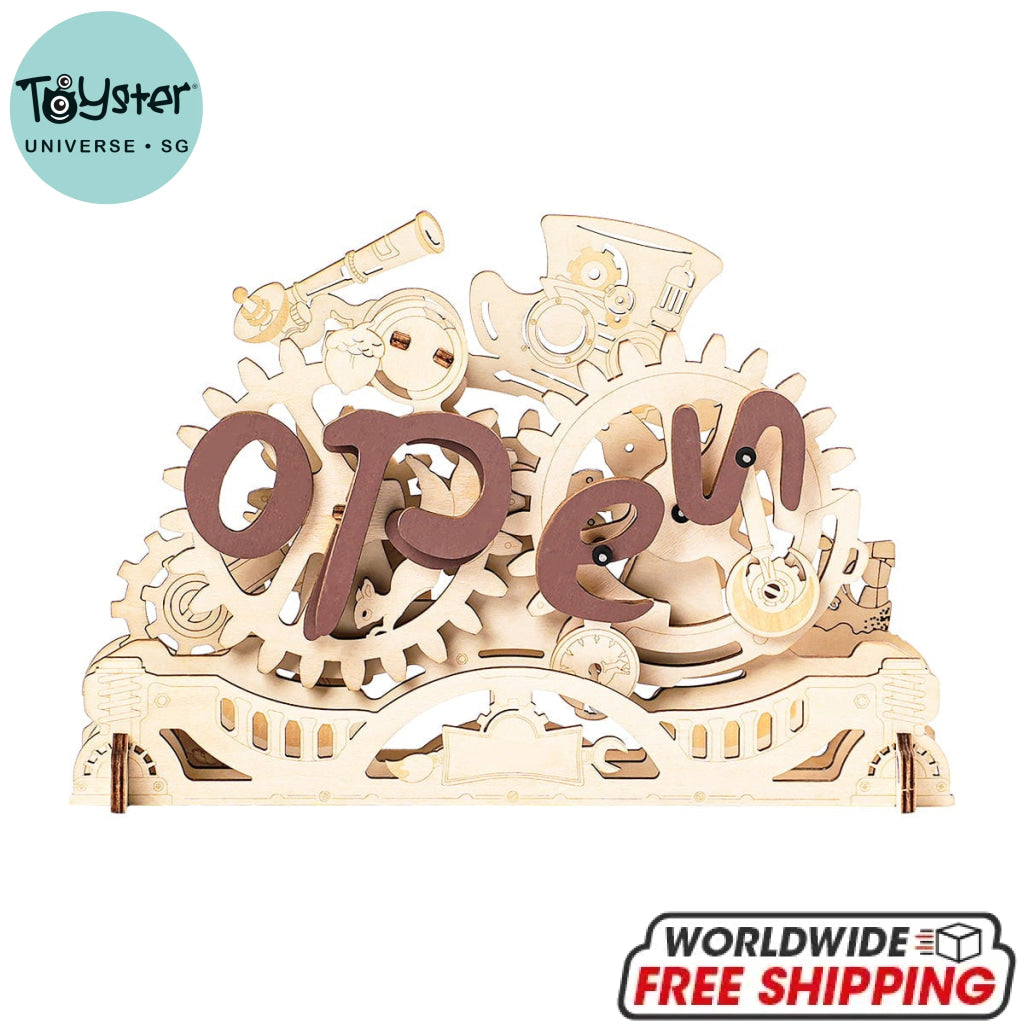 Robotime Rokr Open Closed Sign 3D Wooden Puzzle Lk506 Dropship
