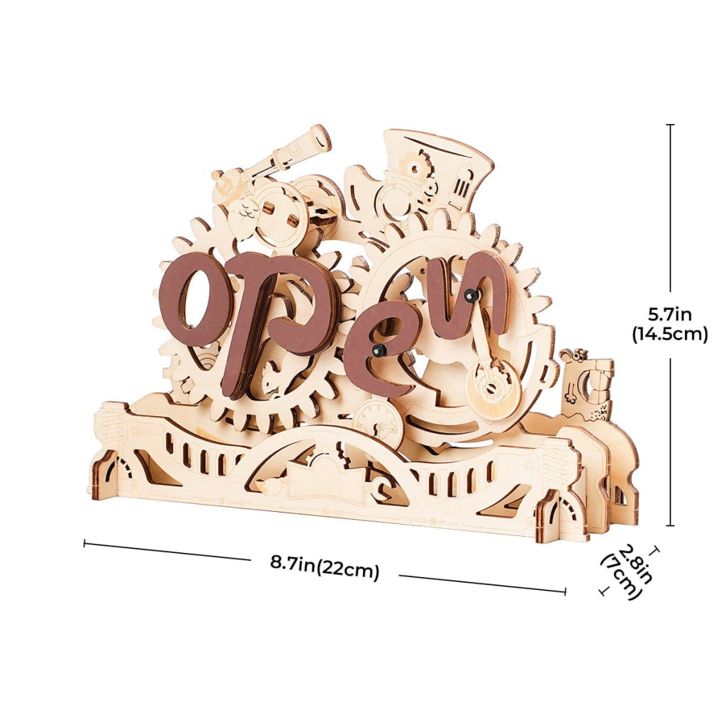 Robotime Rokr Open Closed Sign 3D Wooden Puzzle Lk506 Dropship