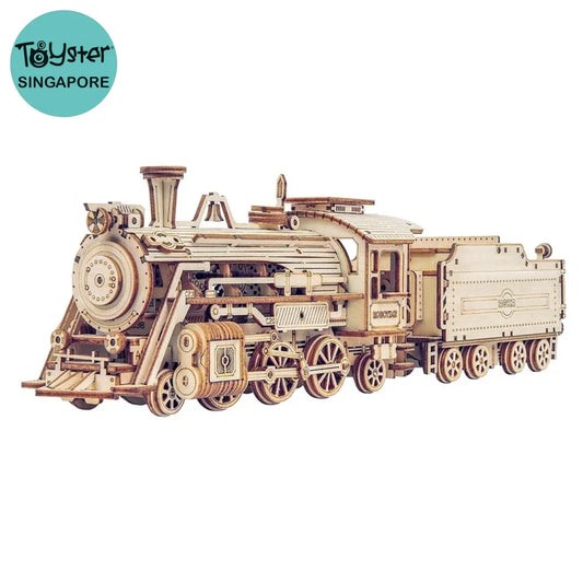 Robotime Rokr Prime Steam Express Train 3D Wooden Puzzle Mc501 Dropship